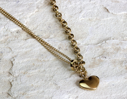 Charming gold-plated heart pendant necklace, Dahlia Jewels, a lovely jewellery/jewelry gift, with complimentary delivery in Nairobi, #gorgeouseveryday.