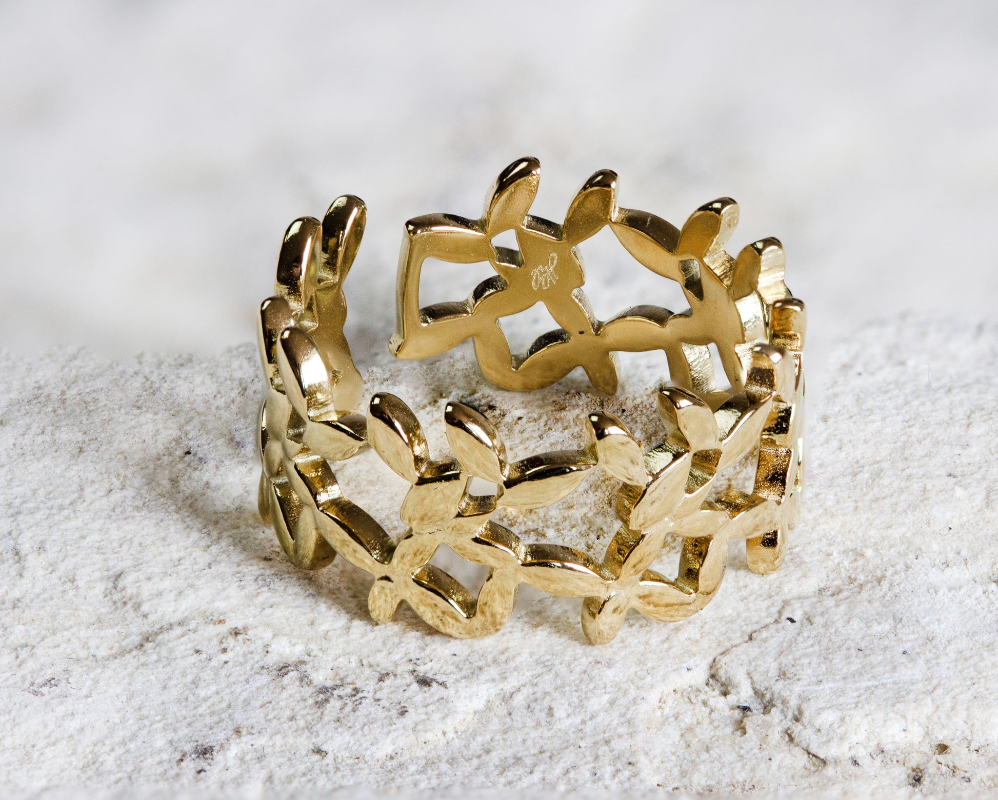 Gold-plated designer ring with a distinctive geometric lattice design, perfect for adding a touch of sophistication to any outfit, Dahlia Jewels, with free delivery across Nairobi, #gorgeouseveryday.