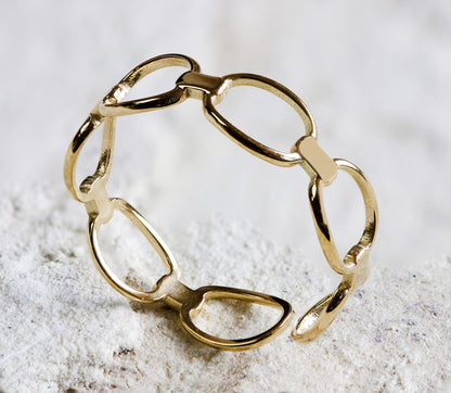 Chic gold-plated ring with asymmetrical links, a trendy jewellery/jewelry choice, Dahlia Jewels, free delivery across Nairobi, #gorgeouseveryday.